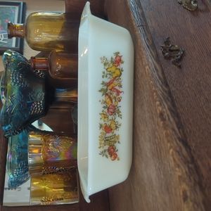 Vintage Anchor Hocking Fire King Harvest Vegetables Loaf Pan